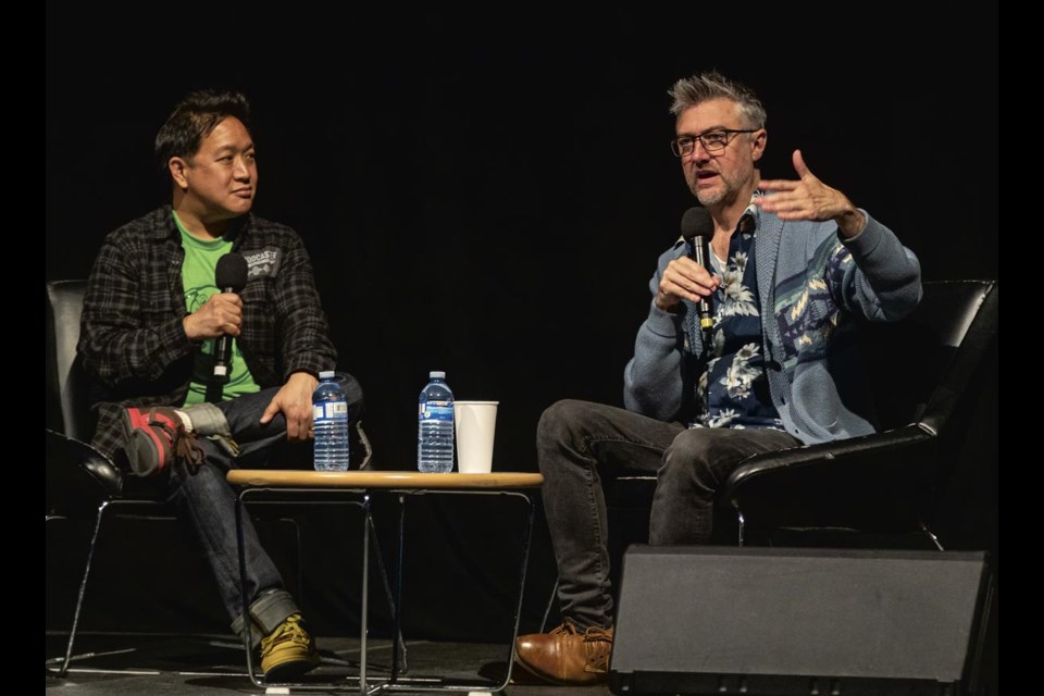 Actor, writer and producer Sean Gunn answer questions from the crowd while doing a Q and A session with Ming Chen on the Northern FanCon mainstage at CN Centre Saturday, May 3, 2025.