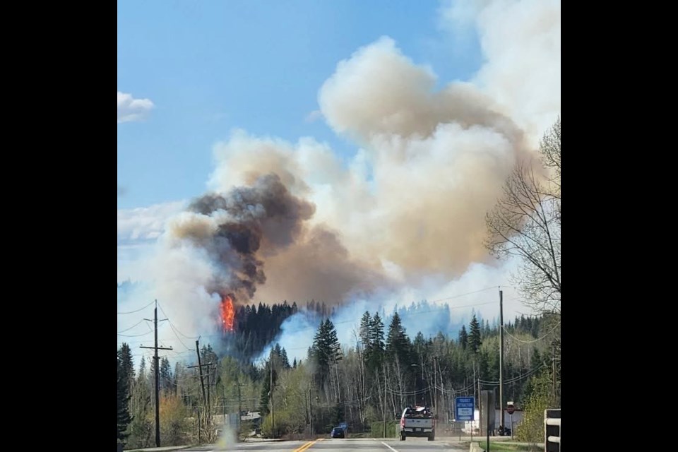 Cariboo-Prince George MP Todd Doherty used social media to share these photos of a wildfire along Highway 97 near Hixon on Friday, May 2, 2025.