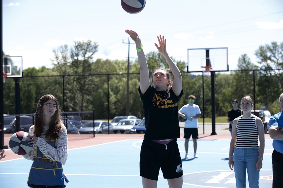 UNBC Health Sciences graduate and former Timberwolves Guard/Forward Madison Landry, 25. dropped 14 baskets in one minute during Rotary's first ever Hoop-A-Thon in Prince George with the three local Rotary clubs, Rotaract and Interact coming together to raise money for various charities and community projects.