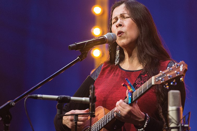 Kym Gouchie performs on stage as part of Coldsnap's Coldstream live-stream.