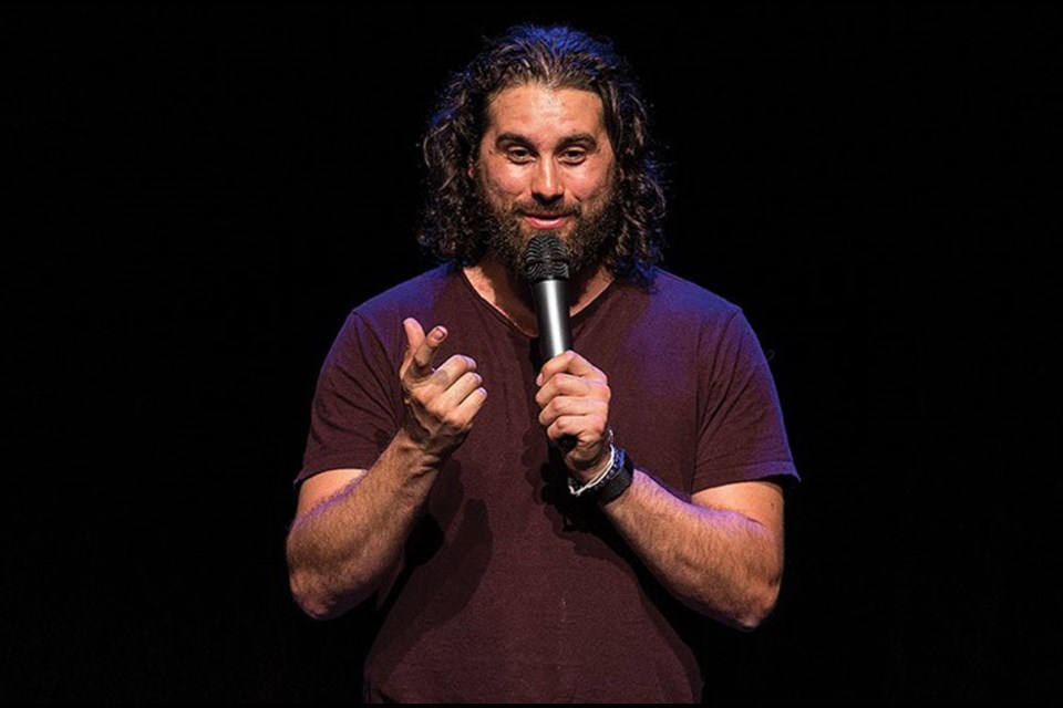 Comedian Alex Mackenzie performs while hosting the Wheely Funny Fundraiser 2 in 2019 at Theatre Northwest. He is  coming back to Prince George with Hungry for Laughs for two shows on March 12 at the Playhouse.