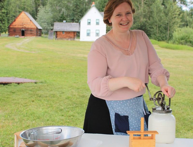 Butter making at Huble Homestead