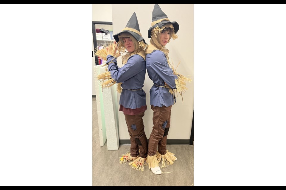 The role of the Scarecrow during Duchess Park Theatre Company's production of The Wizard of Oz will be shared by Kelem Bird-Sloat, Grade 12 and Andrik Pratico, Grade 9. The show goes from April 8-12.