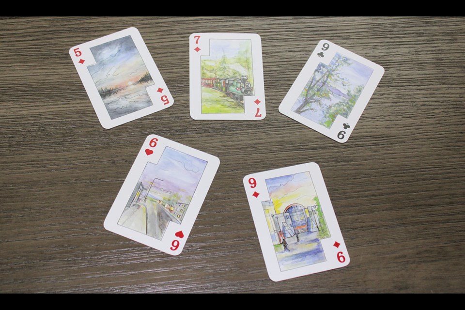 These are some of Jan McEachon's playing cards that showcase iconic Prince George images on them.