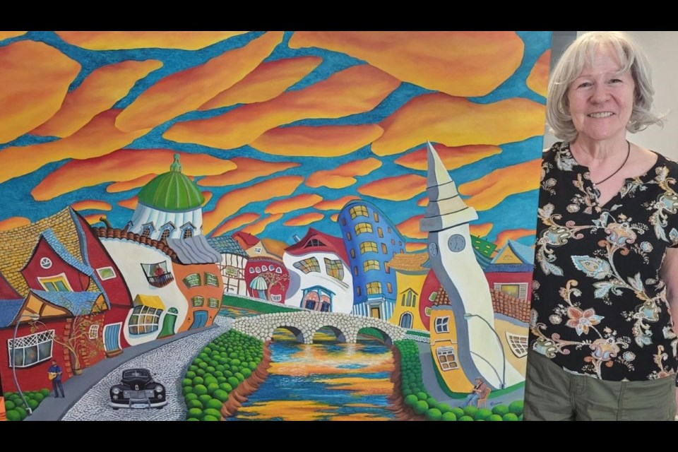 Sharon Priseman is a Prince George artist who explores her creativity in many different ways, including with this realistic abstract piece show here that is her husband Al's favourite.
