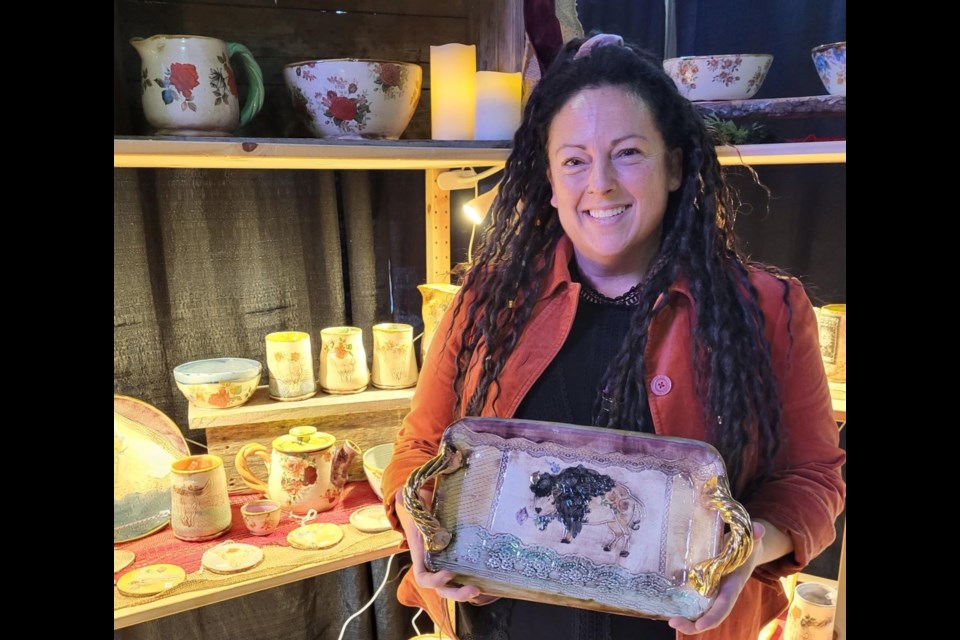 Studio Fair first-time vendor Pam Hagen from Fort St. John's Sticks 'n Stones Studio Pottery displays her one-of-a-kind pieces in her booth on the floor of CN Centre until Sunday at 4 p.m. Let's make her feel welcome by stopping by to say hello.