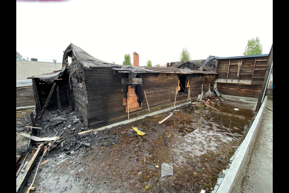 A fire at a downtown beauty salon is believed to have started in this rooftop suite connected to the building. The suspicious blaze was reported at 10:54 p.m. Friday and caused an estimated $320,000 damage.