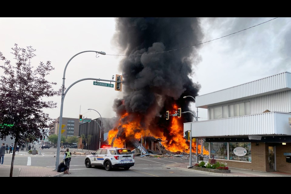 RCMP were on the scene of Tuesday's 7 a.m. explosion in downtown Prince George.