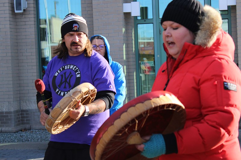 Gathering at Prince George Courthouse during the We'tsuwet'en Land Defenders bail hearings.