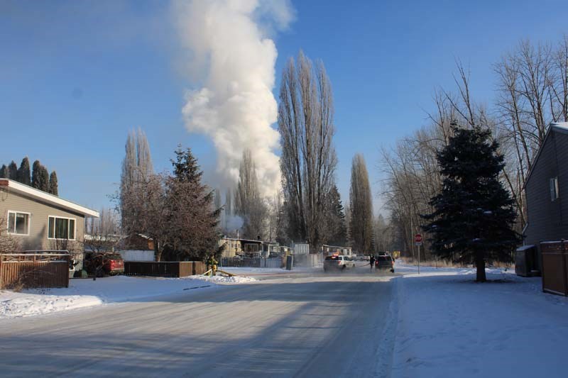 Crews attend a fire in the Lombardy Mobile Home Park on Dec. 21. 