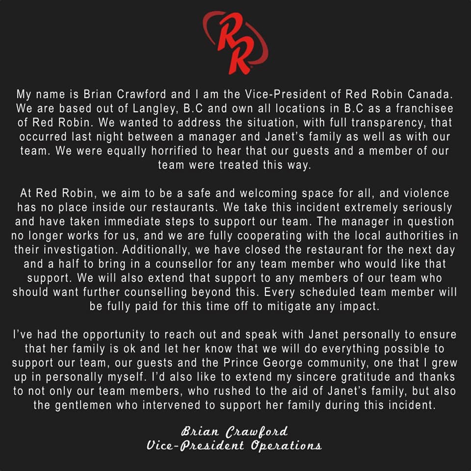 red-robin-statement