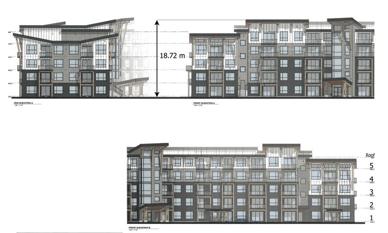 This image, provided by Station One Architects, shows the proposed design for a five-storey, 95-unit apartment building on Foothills Boulevard.