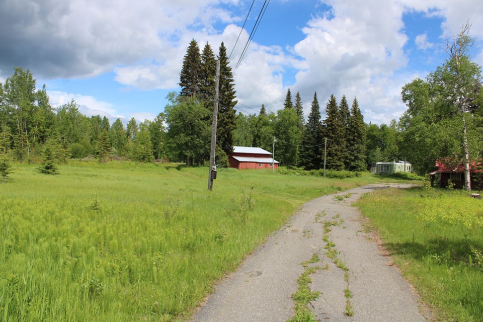 The location of a proposed 20-home subdivision on Barr Road, just off of Dawson Road in the Hart, is seen on Thursday.