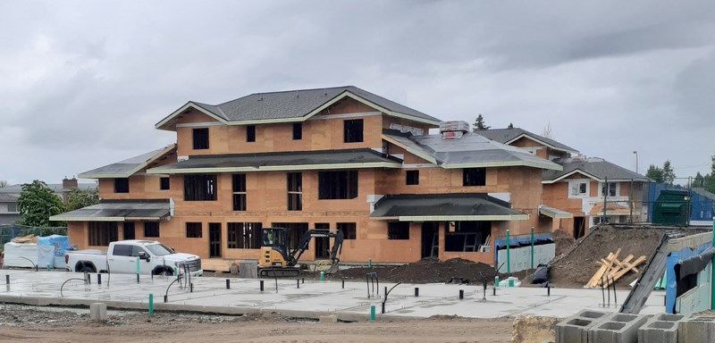 This is the townhouse being built as part of My Sister's Place, the Prince George & District Elizabeth Fry Housing Society transitional housing complex on 14th Ave.