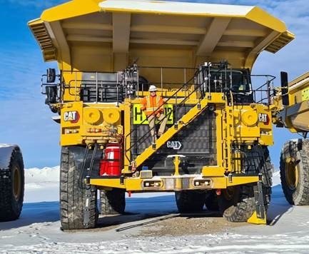 This is one of the 240-tonne rigid frame haul trucks that will be transporting gold ore at Blackwater Gold mine. 