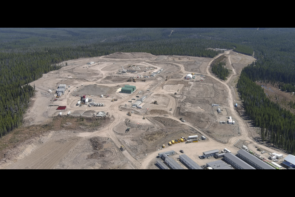 This aerial shot shows the site of the Blackwater Gold processing plant 160 kilometres southwest of Prince George that will serve the gold and silver mine when it begins operating, some time in 2024.