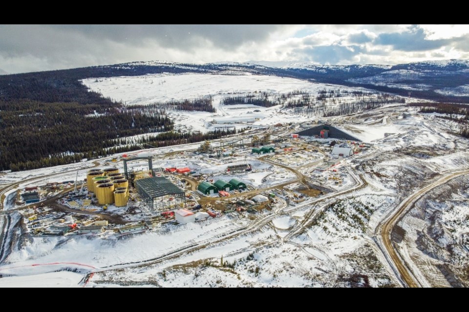 This aerial shot taken in April shows the progress of construction of the Blackwater Gold mine 160 km southwest of Prince George. Construction is now 73 per cent complete.