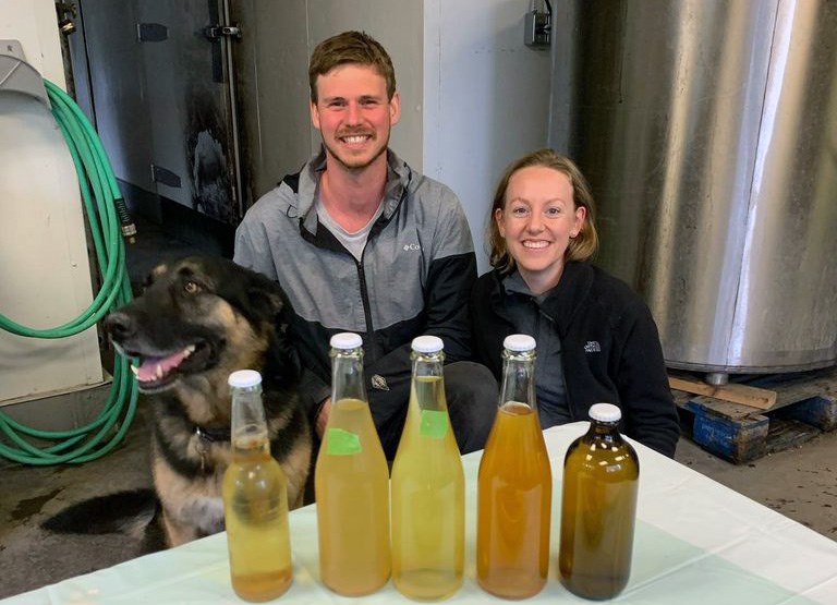 Mitchell and Emily Hawse proudly display the products of their labour as the vintners of Slaughterhouse Craft, where they produce cider and mead.