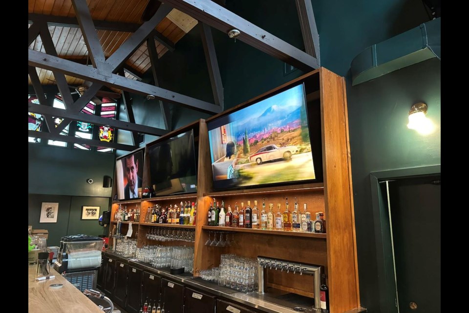 The Dudley sports bar and restaurant is now open for business seven days a week from 5 to 10 p.m. This is the sports bar area with big screen TVs at the ready.