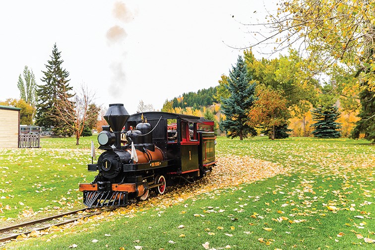 The Little Prince makes its way around the tracks at Lheidli T'enneh Memorial Park on Saturday morning. The 109-year-old train was running 11 a.m. to 3 p.m. all Thanksgiving weekend.