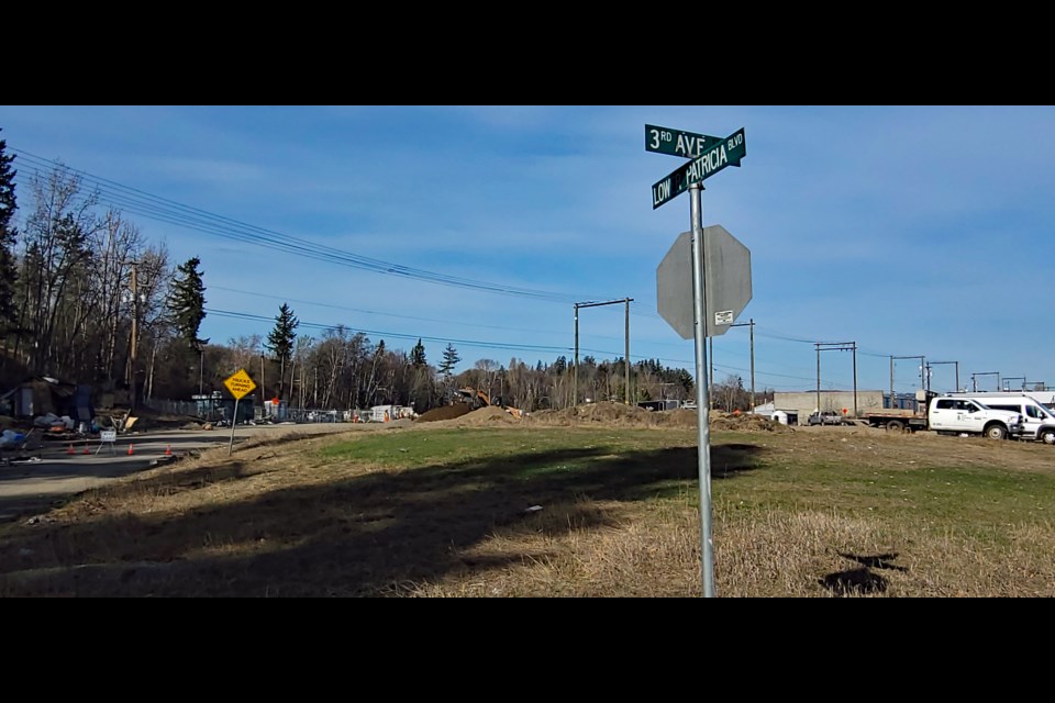 This is the site of the temporary transition housing project being built at the east end of Third Avenue adjacent to the Moccasin Flats encampment.