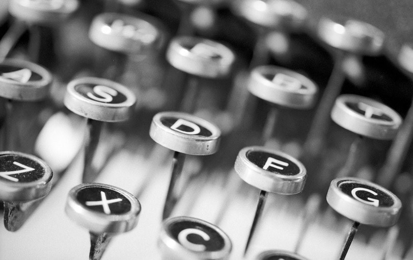 Letters typewriter keys