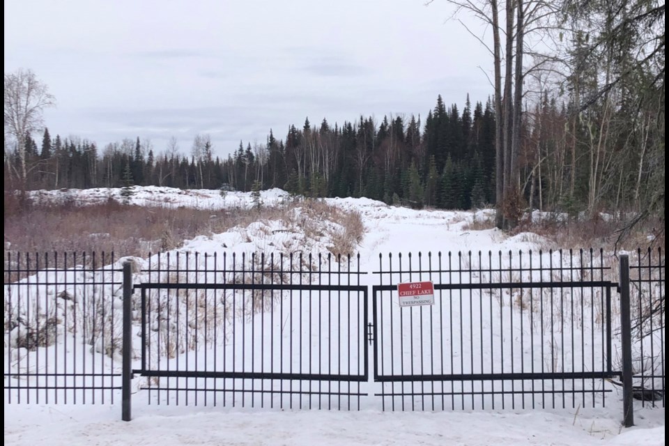 The site of a proposed bareland strata development on Chief Lake Road is seen on Wednesday.