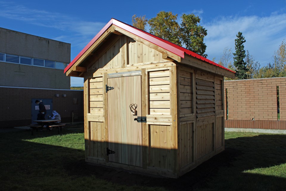 The smokehouse was built over two years with the help of a PGSS Woodshop Instructor and students. 