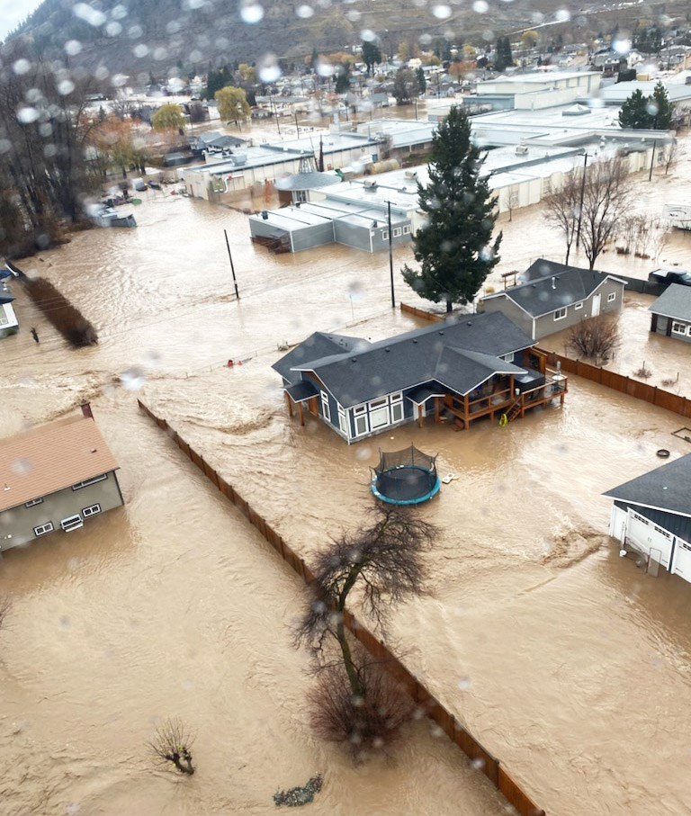 25 Merritt flood Pierce house aerial shot Nov. 21, 2021