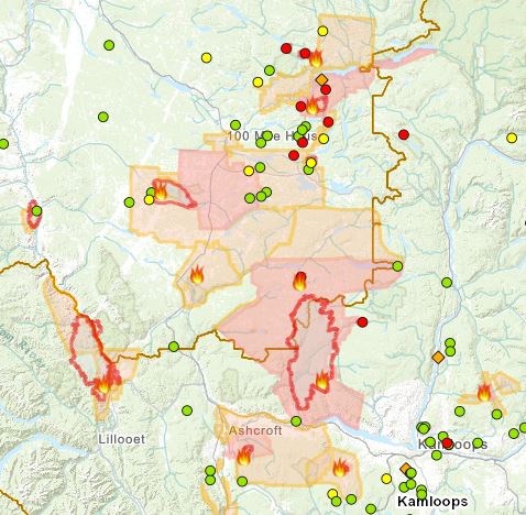wildfire map - July 15, 2021
