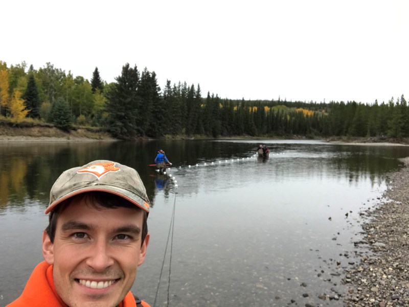 SCWA President Dustin Snyder collecting brood stock on the Nechako River