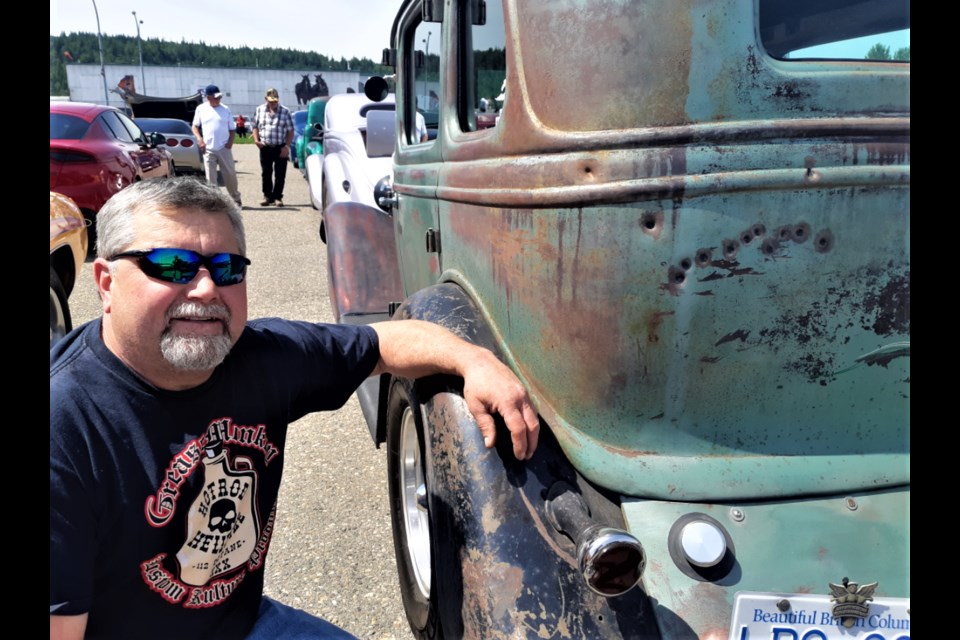 Stan Todoruk left the bullet holes intact in his 1934 Ford sedan. He was more concerned about repairing the damage of an accident to get his car road-worthy again in time for Sunday's Cruisin' Classics Charity Cruise.