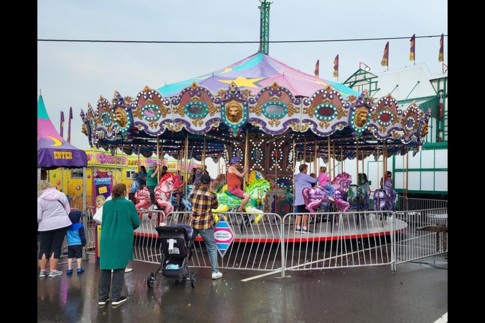 The BCNE midway attracted visitors despite the rain on Thursday, Aug. 15. The BCNE runs Thursday, Aug. 15-Sunday, Aug. 18 at Exhibition Park in Prince George, B.C.