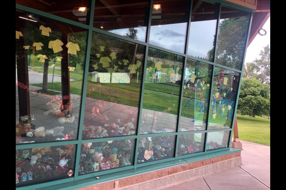 A memorial assembled to remember the 215 children found buried at Kamloops Residential School is now on display at The Exploration Place. 