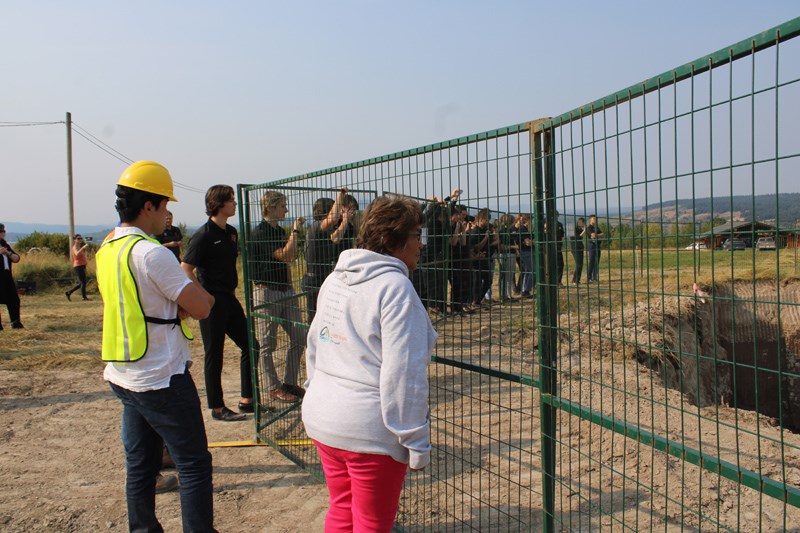 Source Environmental Associates leads and Coun. Eleanor Nooski observe the ground work at Lejac. 