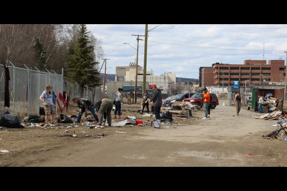 Moccasin Flats is getting cleaned up by about a dozen or so volunteers but they sure could use a few more hands - and shovels - out there.