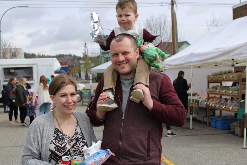 Danielle, Eric and little Lincoln Monroe decided to take advantage of the food truck at the Prince George Farmer's Market Saturday morning.