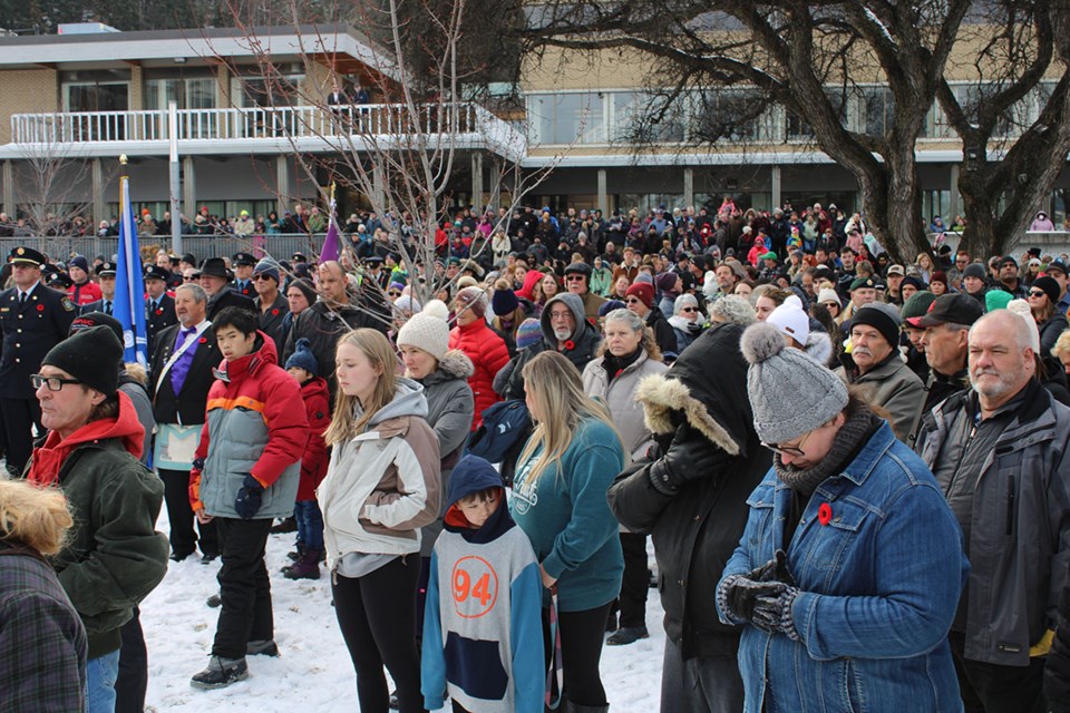 Remembrance Day ceremonies at the Prince George Cenotaph outside of City Hall saw hundreds gather Friday morning.
