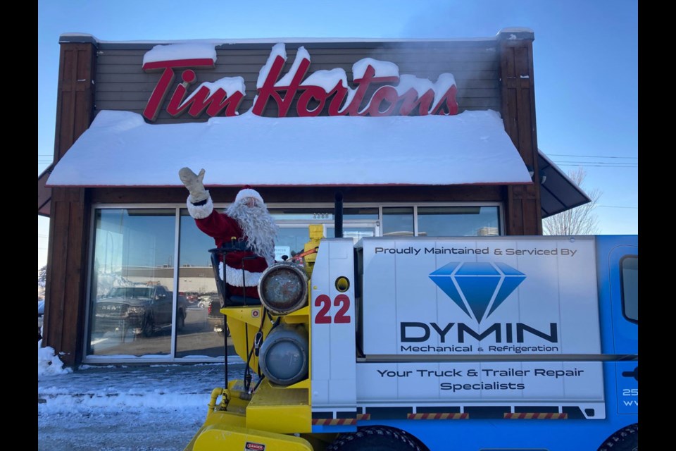 Mike Peterson of Northern ICE was one of the hosts of the Winter Safety Awareness event that saw a trip to Tim Hortons on a zamboni before things started at the Prince George Golf & Curling Club Thursday morning.