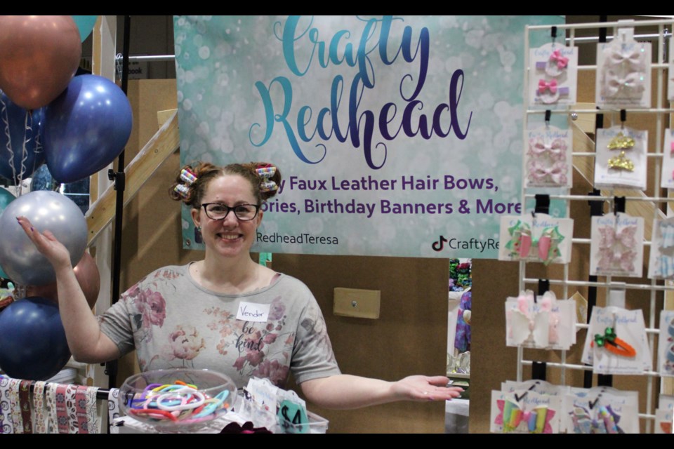The Crafty Redhead, Teresa Whyte, was at the Small Business Fair at the Roll-A-Dome Saturday.
