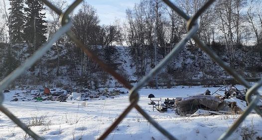 The Lower Patricia encampment, called Moccasin Flats by residents, is seen on Nov. 19, 2021, after city crews cleared out shelters and belongings on Nov. 17