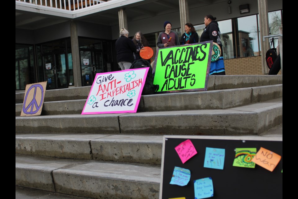 During the Peace & Kindness Rally the UHNBC Drummers gathered to offer some uplifting music to the crowd gathered Saturday afternoon at City Hall.