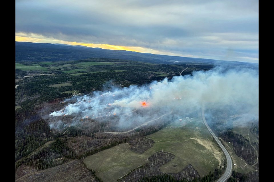 This is the Naver Creek wildfire as seen by Hixon Volunteer Fire Department chief Gerald Thompson during a flight on Saturday morning (April 3, 2025).