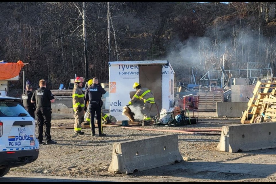 Prince George Fire Rescue attended a tiny home fire Friday at about 7 a.m. located at the end of Fourth Avenue, a part of Moccasin Flats.