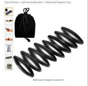 NicoSee Wonder Hematite Rattlesnake Eggs (set of 8 magnets) ASIN B07G2CM6ZC 