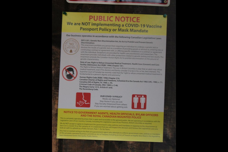 A sign at the front entrance to Lambda Cabaret.