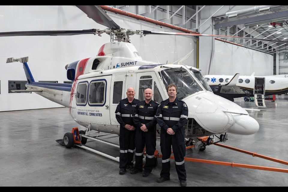 The first graduates of the BECHS Prince George critical care paramedic program began working as CCPs in December. From left are Eric Konkin, Spencer Ovenden and Joseph Balfour.