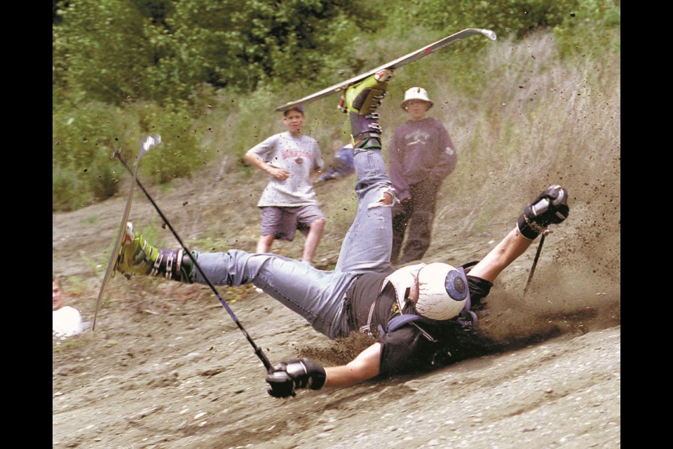 Neal Hagreen begins a long tumble to the bottom during the Sandlbast in 2001. 