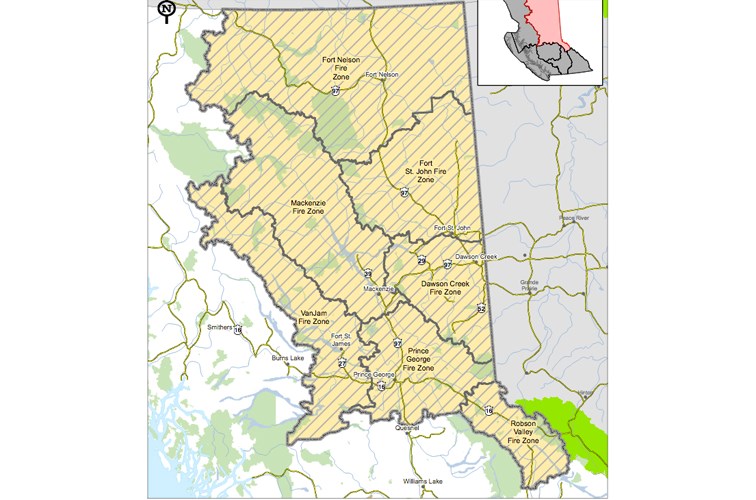 01 Prince George Fire Centre map