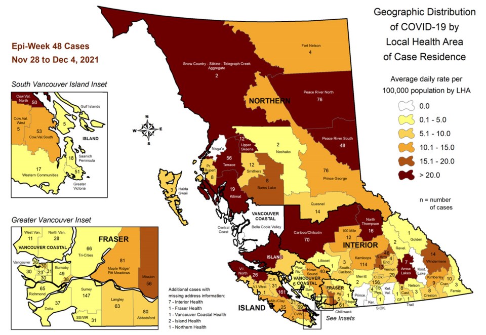 COVID map Dec 13